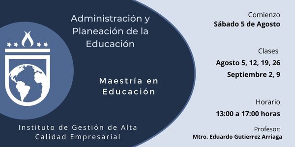 Marzo22 - Agosto23 MAE Administración y Planeación de la Educación SA12